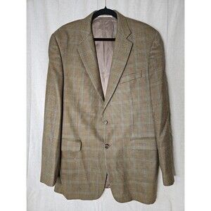 Burberry London Kensington Classic Wool Beige Blazer Sz 42 Long Flaw Read